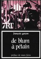 Couverture du livre « De Blum à Pétain » de Francois Garcon aux éditions Cerf