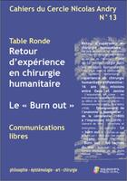 Couverture du livre « Cahiers du cercle n. andry n 13 - retour d experience en chirurgie humanitaire - le bur out » de Bonnet C. & Coll aux éditions Sauramps Medical