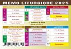 Couverture du livre « Carte Mémo liturgique 2025 : Le «pense-bête» du catholique » de Equipe Editoriale aux éditions Saint Jude