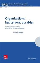 Couverture du livre « Organisations hautement durables ; gouvernance, risques et critères d'apprentissage » de Myriam Merad aux éditions Tec Et Doc