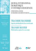 Couverture du livre « Transhumanisme-jib vol29 n 3-4 2018 - transhumanisme-app.pluridisciplinaire d'une nouv.utopie-jib 3/ » de Christian Byk & All aux éditions Eska