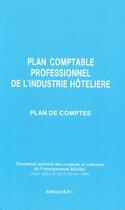Couverture du livre « Plan comptable hôtelier (édition 2003) » de  aux éditions Editions Bpi