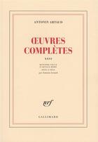 Couverture du livre « Oeuvres completes - vol26 » de Artaud Antonin aux éditions Gallimard