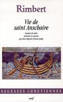 Couverture du livre « Vie de saint Anschaire » de Rimbert aux éditions Cerf