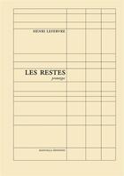 Couverture du livre « Les restes ; prototype » de Lefebvre/Henri aux éditions Manuella