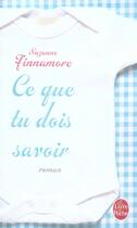 Couverture du livre « Ce que tu dois savoir » de Finnamore-S aux éditions Le Livre De Poche