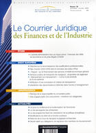 Couverture du livre « Courrier juridique des finances et de l'industrie n.35 ; septembre octob » de  aux éditions Documentation Francaise