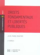 Couverture du livre « Droits fondamentaux et libertés publiques (3e édition) » de Jean-Marie Pontier aux éditions Hachette Education
