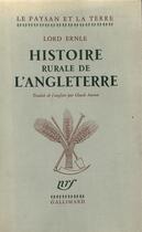 Couverture du livre « Histoire rurale de l'angleterre » de Ernle Lord aux éditions Gallimard