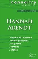 Couverture du livre « Connaître un philosophe ; Hannah Arendt » de Claude Le Manchec aux éditions Editions Du Cenacle