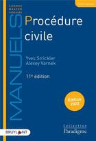 Couverture du livre « Procédure civile (édition 2022) » de Yves Strickler et Alexey Varnek aux éditions Bruylant
