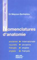 Couverture du livre « Nomenclature d'anatomie » de Mayoux-Benhamou aux éditions Med-line