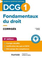 Couverture du livre « DCG 1 - Fondamentaux du droit - Corrigés - 2024-2025 » de Jean-Francois Bocquillon et Martine Mariage aux éditions Dunod