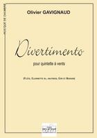 Couverture du livre « Divertimento pour quintette a vent » de Gavignaud Olivier aux éditions Delatour