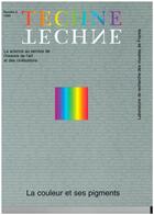 Couverture du livre « Techne, n 4, 1996. la couleur et ses pigments » de Bellaigue Mathilde aux éditions Techne