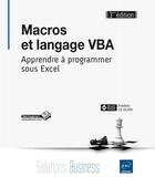 Couverture du livre « Macros et langage VBA ; apprendre à programmer sous excel (3e édition) » de Frederic Le Guen aux éditions Eni
