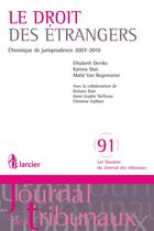 Couverture du livre « Le droit des étranger ; chronique de jurisprudence » de Elisabeth Derriks aux éditions Éditions Larcier