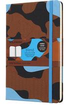 Couverture du livre « Carnet blend nomad ligné grand format bleu camouflage » de  aux éditions Moleskine