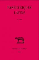 Couverture du livre « Panégyriques latin t.3 ; livre 11-12 » de  aux éditions Belles Lettres