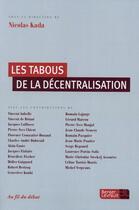 Couverture du livre « Les tabous de décentralisation » de  aux éditions Berger-levrault