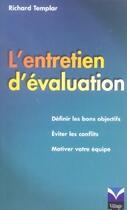 Couverture du livre « Entretien d'evaluation (l') » de Richard Templar aux éditions Pearson