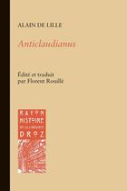 Couverture du livre « Anticlaudianus » de Alain De Lille aux éditions Droz