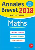 Couverture du livre « Annales brevet 2018 maths » de Philippe Rousseau aux éditions Hachette Education