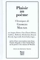 Couverture du livre « Plaisir au poème » de Georges Mounin aux éditions Agone