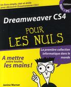 Couverture du livre « Dreamweaver cs4 pour les nuls » de Warner Janine aux éditions First Interactive