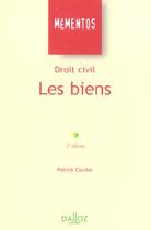 Couverture du livre « Droit Civil ; Les Biens » de Courbe/Patrick aux éditions Dalloz