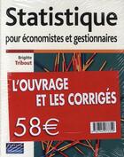 Couverture du livre « Statistique pour économiste et gestionnaires » de Brigitte Tribout aux éditions Pearson