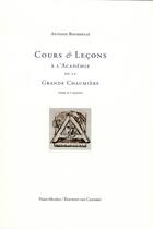 Couverture du livre « Cours et lecons a l'academie de la grande chaumiere t2 lecons » de Antoine Bourdelle aux éditions Paris-musees