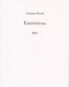 Couverture du livre « Entretiens » de Gustave Roud aux éditions Fario