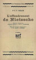 Couverture du livre « L'effondrement de nietzsche » de Podach E.F. aux éditions Gallimard