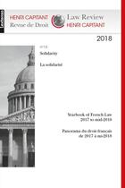 Couverture du livre « Revue de droit henri capitant les solidarites n 13 2018 » de  aux éditions Lextenso
