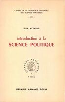 Couverture du livre « Introduction à la science politique » de Jean Meynaud aux éditions Presses De Sciences Po