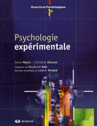Couverture du livre « Psychologie expérimentale » de Myers aux éditions De Boeck Superieur