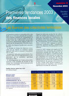 Couverture du livre « Premières tendances 2003 des finances locales » de Ministere De L'Economie Des Finances Et De L'Industrie aux éditions Documentation Francaise