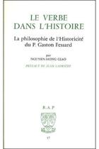 Couverture du livre « Le verbe dans l'histoire » de Giao Nguyen Hong aux éditions Beauchesne