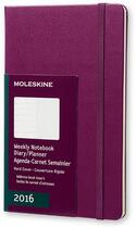 Couverture du livre « Agenda semainier carnet 2016 grand format mauve couverture rigide » de  aux éditions Moleskine