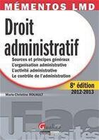 Couverture du livre « Droit administratif (8e édition) » de Marie-Christine Rouault aux éditions Gualino Editeur