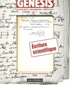 Couverture du livre « Genesis n.20 : écriture scientifique » de Genesis aux éditions Nouvelles Editions Place