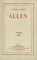 Couverture du livre « Allen » de Valery Larbaud aux éditions Gallimard