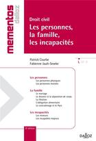 Couverture du livre « Les droits civils ; les personnes, la famille, les incapacités (8e édition) » de Fabienne Jault-Seseke et Patrick Courbe aux éditions Dalloz