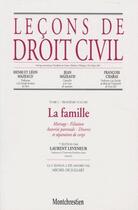 Couverture du livre « Leçons de droit civil ; la famille t.1/3 » de Leveneur L. aux éditions Lgdj