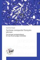 Couverture du livre « Syntaxe comparee francais-persan » de Sharghi-N aux éditions Presses Academiques Francophones