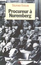 Couverture du livre « Procureur a nuremberg » de Taylor Telford aux éditions Seuil