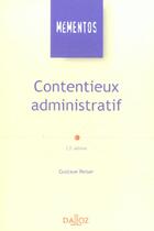 Couverture du livre « Contentieux Administratif » de Gustave Peiser aux éditions Dalloz