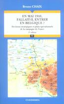 Couverture du livre « En mai 1940, fallait-il rentrer en belgique ? (2e édition) » de Bruno Chaix aux éditions Economica