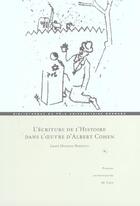 Couverture du livre « L'ecriture de l'histoire dans l'oeuvre d'albert cohen » de Michon-Bertout Laure aux éditions Pu De Caen